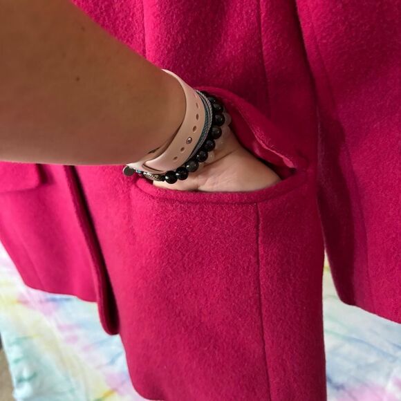 Vintage GAP fuscia Blazer Structured wool coat jacket sz small Elle Woods preppy - Picture 7 of 11